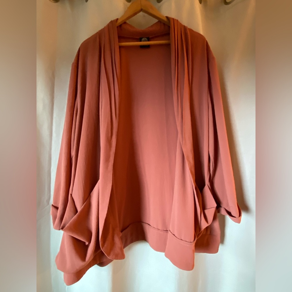 Front pleated open blazer - beautiful crepe!